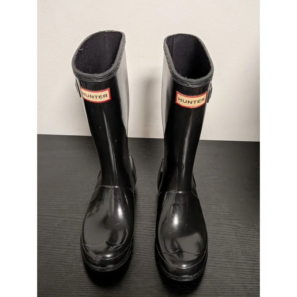Hunter Original Kids Gloss Black Rain Boots US 3B‎ 4G EU 34 Waterproof